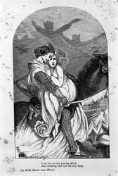 Illustration für „Die schöne Dame ohne Erbarmen“ von Dichter John Keats (1795-1821) 19. Jahrhundert