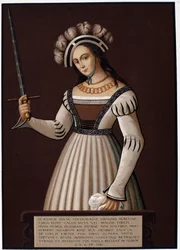 Jeanne die Jungfrau, mit einem Schwert - in „Jeanne d
