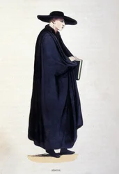 Jesuit. Gravur aus einem Album über religiöse Orden, Paris