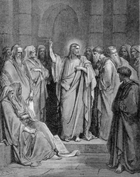 Jesus Christus in der Synagoge. Nach dem Evangelium nach Lukas