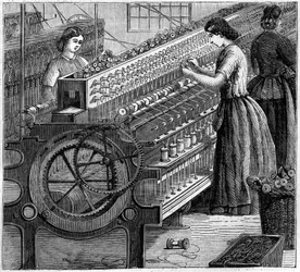 Große englische Industrien: Walter Evans Baumwollspinnerei in England im Jahr 1863. Das Verdrehen des Drahtes