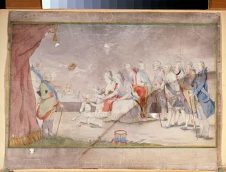 Die Kaiserin Katharina II. mit ihrer Familie und ihren Höflingen