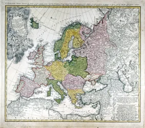 Karte von Europa im Jahr 1743