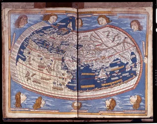 1482 veröffentlichte Karte des Ptolemäus.