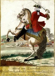 Marschall Löwendahl (1700-1755) in der Schlacht bei Fontenoy, Belgien