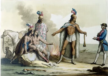Begegnung eines Westlers mit den Indianern von Patagonien