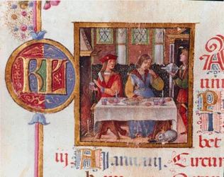 Monat Januar: Bankettszene