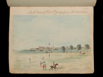 Nordansicht von Fort St. George gegenüber der Schwarzen Stadt