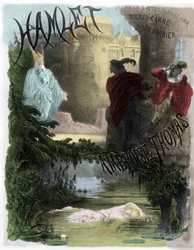 Oper: Plakat von Hamlet (nach einer Musik von Ambroise Thomas, Text von Michel Carre und Jules Barbier)