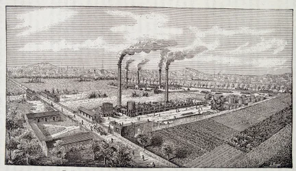 Übersicht der Ölraffinerieanlage von Herrn Deutsch in Pantin (Seine)