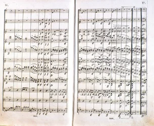 Seite der ersten deutschen Ausgabe der Partitur der Sinfonie Nr. 1 in C-Dur von Ludwig van Beethoven (1799-1800)