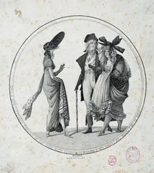 Pariser Mode: „Erstaunlich und wunderbar“ (Kupferstich von 1795)