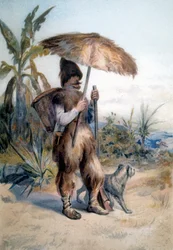 Aufführung von Robinson Crusoe, Figur des gleichnamigen Romans von Daniel Defoe