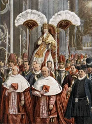 Papst Leo XIII. (Leone 13) (Gioacchino Pecci 1810-1903) in der Basilika St. Peter in Rom.