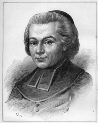 Porträt von Abbe Fabre oder Jean-Baptiste (Jean Baptiste) Fabre (1727-1783), einem französischen Geistlichen und Schriftsteller. Gravur in „Le Monde Illustré“