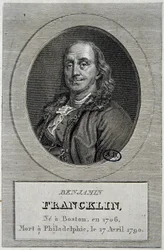 Porträt von Benjamin Franklin, amerikanischer Politiker und Physiker (1706-1790)