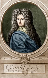 Porträt von Daniel Defoe (1660-1731), englischer Schriftsteller und Journalist, Autor von Robinson Crusoe