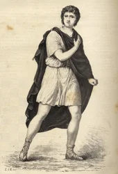 Porträt von François-Joseph (François Joseph) Talma (1763-1826), französischer Schauspieler. Gravur des 19. Jahrhunderts