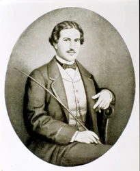 Porträt von Gigio Caroli, Liebhaber von Giuseppina Raimondi, der zweiten Frau von Giuseppe Garibaldi. Private Sammlung