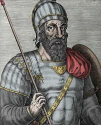 Porträt von Gottfried von Bouillon (1040/61-1100), fränkischer Ritter, einer der Anführer des Ersten Kreuzzugs
