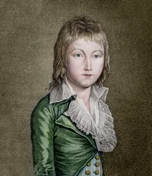 Porträt von LOUIS XVII (1785-1795) der Dauphin von Frankreich Lithographie