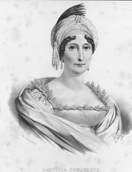 Porträt von Laetitia Bonaparte (Letizia Maria Ramolino) (1750-1836), Mutter von Napoleon I. Gravur aus dem 19. Jahrhundert