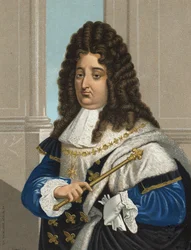 Porträt von Ludwig XIV. (1638 - 1715), König von Frankreich. nach „hombres y Mujeres celebres“. Barcelona 1877.