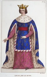 Porträt von Ludwig X. der Hutin (1289 - 1316), König von Frankreich Gravur von 1830