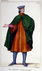 Porträt von Pierre Rogiers, Troubadour und Jongleur des 12. Jahrhunderts.