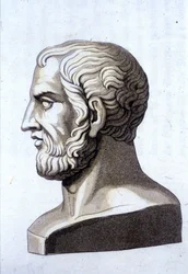 Porträt von Theophrast (372 v. Chr. - 287 v. Chr.), griechischer Philosoph