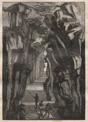 Erkundung des Amazonas (1743-1744) durch Charles Marie de La Condamine (1701-1774): Pongo de Manseriche (Peru) Schlucht des Rio Maranon, der sich mit dem Rio Ucayali zum Amazonas verbindet - Illustration aus „Die großen Seefahrer des 18. Jahrhunderts“