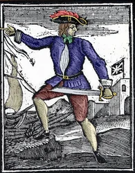 Darstellung des Piraten Howell Davis, aktiv um 1718-1719