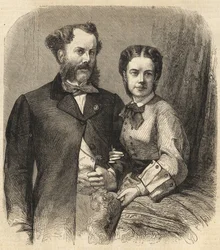 Richard Klemens von Metternich (1829-1895) und Pauline Metternich (Pauline Clementine Marie Walburge, Gräfin Sandor von Szlavnicza - Prinzessin von Metternich-Winneburg zu Beilstein) (1836-1921) - Das illustrierte Universum von 1864