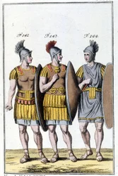 Römische Legionäre. Frühe 19. Jahrhundert Gravur.