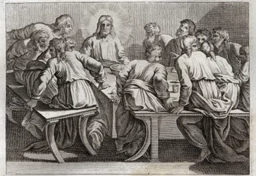 Bibel von Royaumont, Neues Testament: Das Abendmahl. Illustration von 1811.