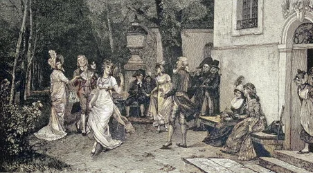 Ländliches Fest, Musiker spielen zum Tanz