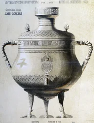 Russischer Samowar - Lithografie