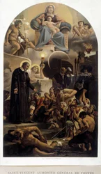 Heiliger Vinzenz von Paul, Generalvikar der Armen (mit Jungfrau und Jesuskind)