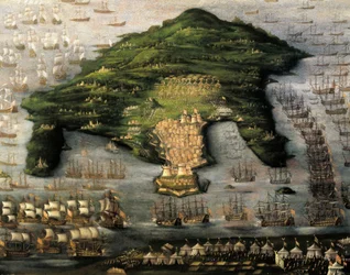 Belagerung von Korfu, Griechenland, unbekannter Künstler