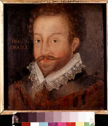 Sir Francis Drake, nach einem Stich von Jodocus Hondius, ca. 1583