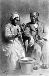 Die Verzauberung durch das Spiegelbild - Lithographie, Ende 19. Jahrhundert