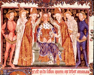 Die Krönung eines Königs (wahrscheinlich König Richard II. von England)