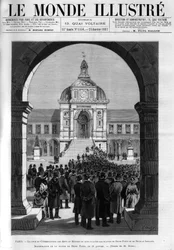 Der Hof des Konservatoriums der Künste und Berufe, wo die Statuen von Denis Papin (1647-1714), Physiker, Mathematiker und Erfinder, und Nicolas Leblanc (1742-1806), französischer Chemiker, stehen. Einweihung der Statue von Denis Papin am 16. Januar