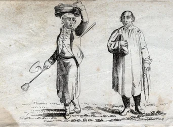 Zwei Bauern, späte 18. Jahrhundert Gravur, private Sammlung.