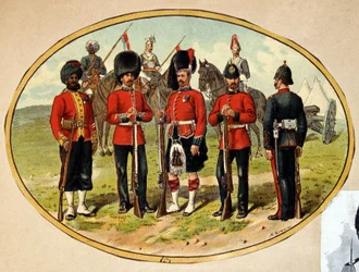 Typen der britischen Armee, ca. 1890