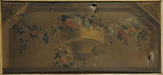 Blumenvase in einer Nische. Zwischen 1769 und 1789
