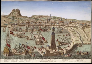 Ansicht von Barcelona und seinem Hafen - optische Ansicht