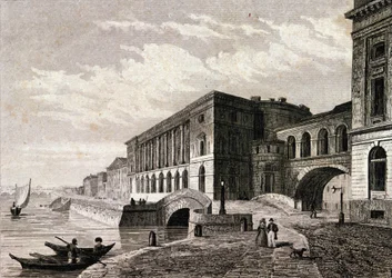 Ansicht des St. Petersburger Theaters im Jahr 1828.
