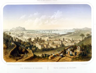 Ansicht der Stadt Palermo. 1850. Gravur von 1860