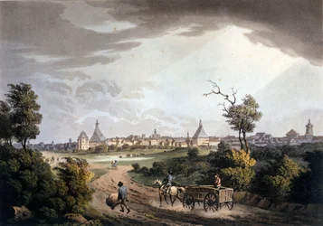 Ansicht der Umgebung der Stadt Leipzig in Deutschland um 1820